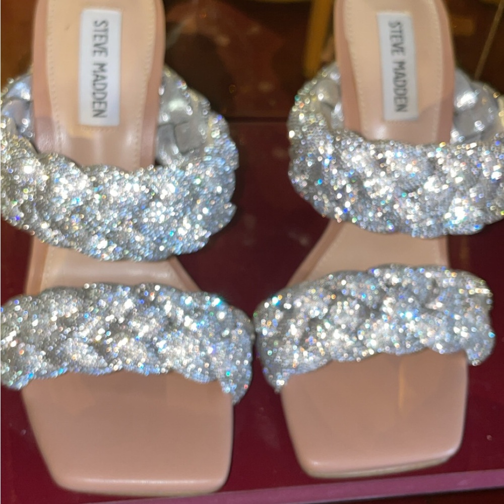 Steve Madden Glittering Silver Heels